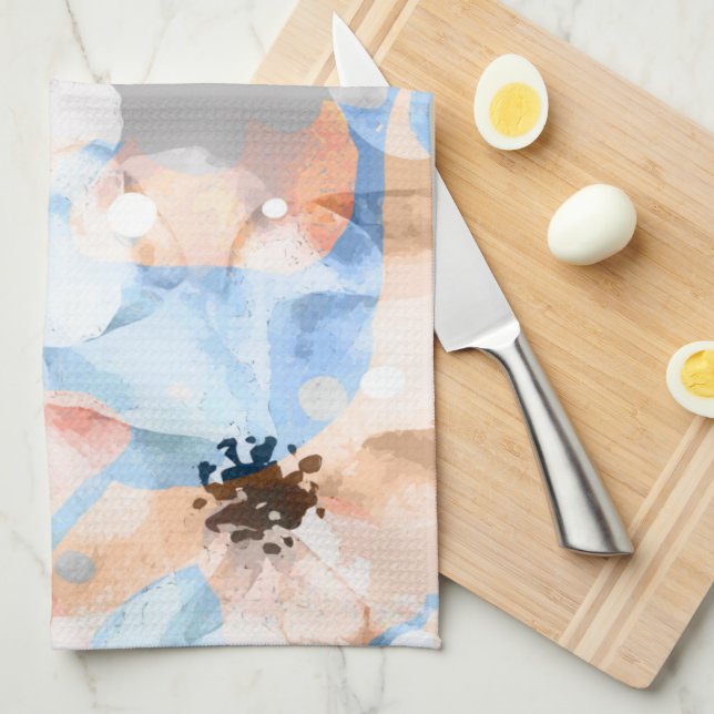 Watercolor Abstract Flowers 1 Kitchen Towel (Quarter Fold)