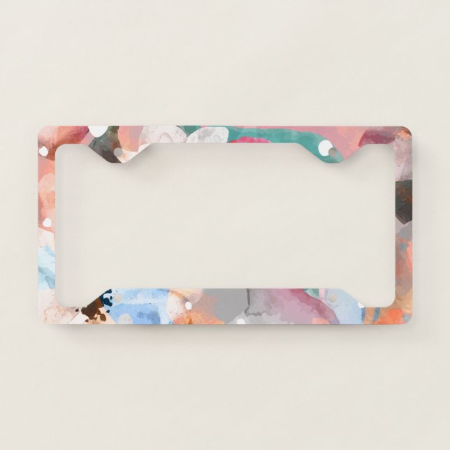 Watercolor Abstract Flowers 1 License Plate Frame (Front)