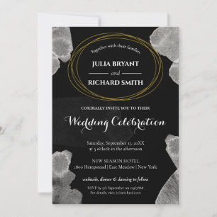 Watercolor Abstract Geometric Circle Wedding Invitation