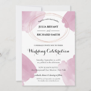 Watercolor Abstract Geometric Circle Wedding Invitation