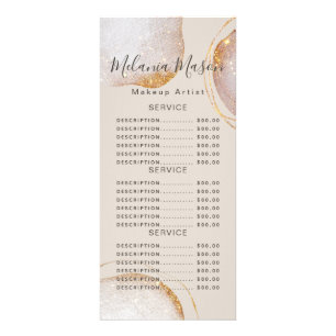 Watercolor Abstract Gold Glitter Salon service Rack Card