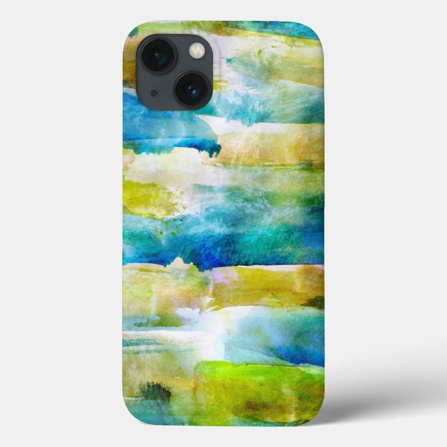 Watercolor abstract green, blue Case-Mate iPhone case (Back)