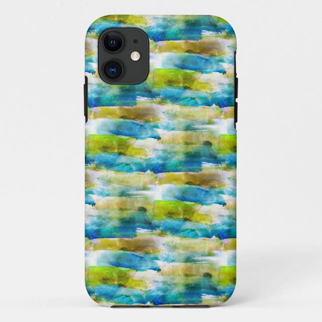 Watercolor abstract green, blue Case-Mate iPhone case (Back)