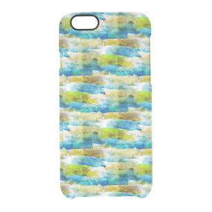 Watercolor abstract green, blue clear iPhone 6/6S case