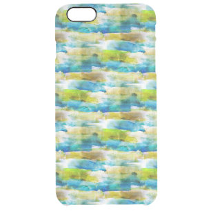 Watercolor abstract green, blue clear iPhone 6 plus case