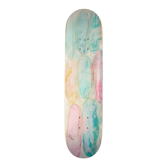 Watercolor Abstract Grunge Pastel Cool Add Name Skateboard