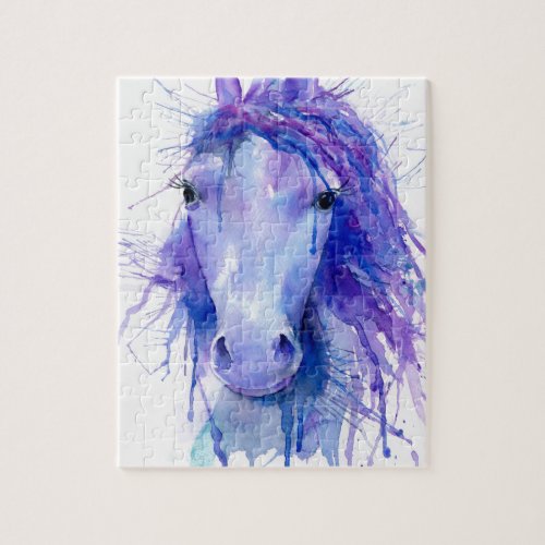 Watercolor abstract horse portrait jigsaw puzzle
