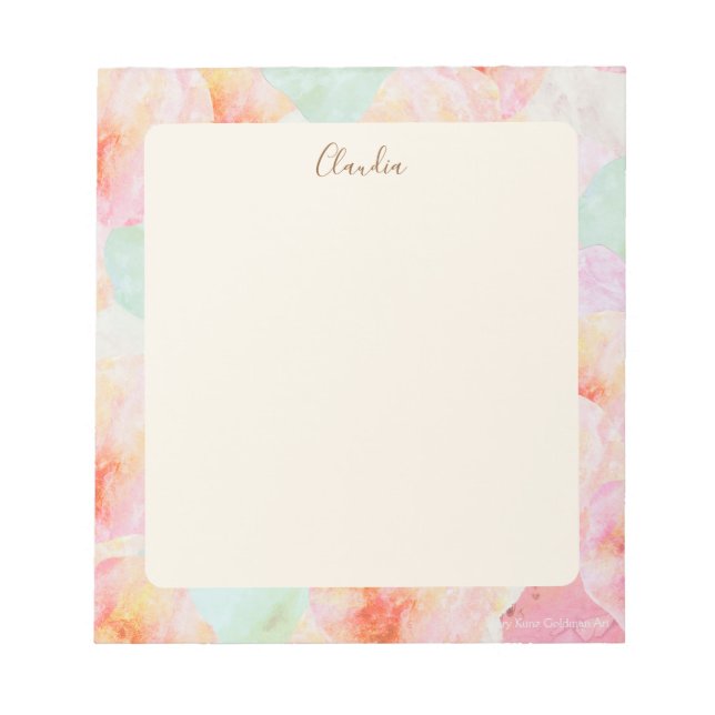 Watercolor Abstract Ice Cream Personal Stationery Notepad (Front)