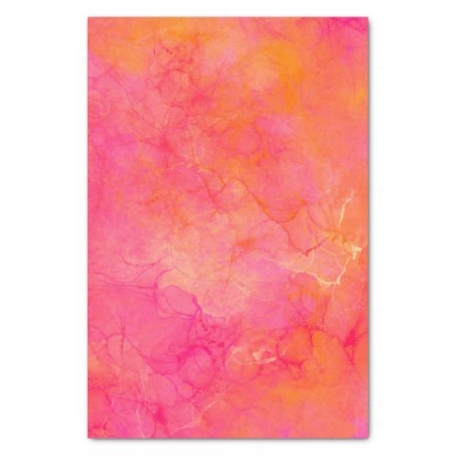 Watercolor Abstract Ink Art Pink Orange Wrapping P Tissue Paper