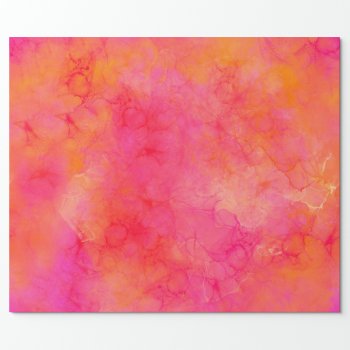 Watercolor Abstract Ink Art Pink Orange Wrapping Paper by DesignByLang at Zazzle