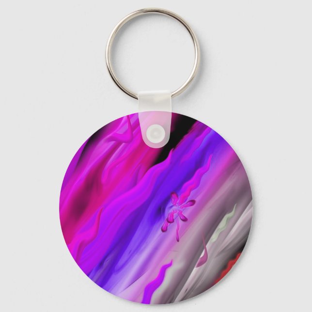 Watercolor abstract keychain (Front)