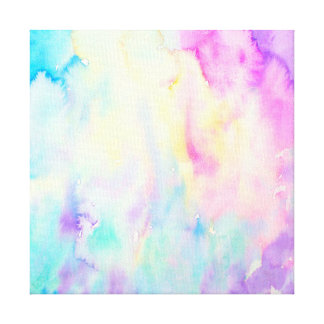 Watercolor abstract Landscape blue purple canvas