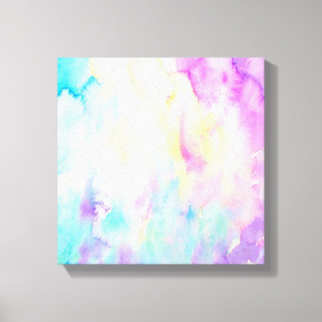 Watercolor abstract Landscape blue purple canvas Print (Front)