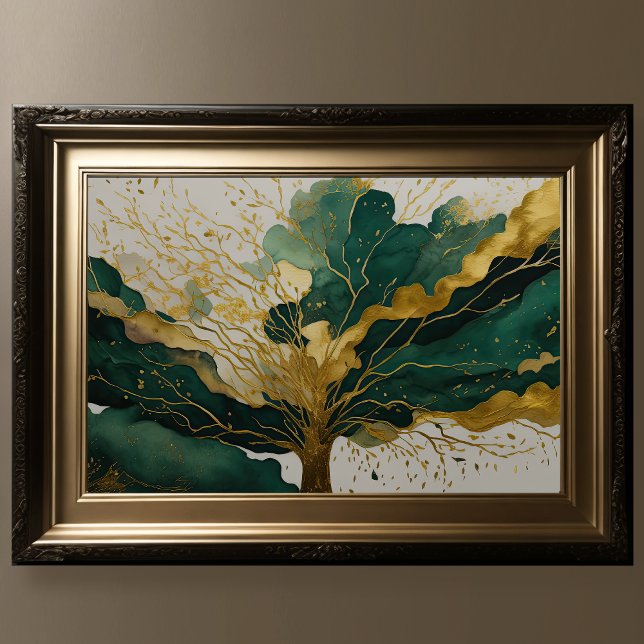 Watercolor Abstract Landscape Painting Gold IV Poster (Creator Uploaded)