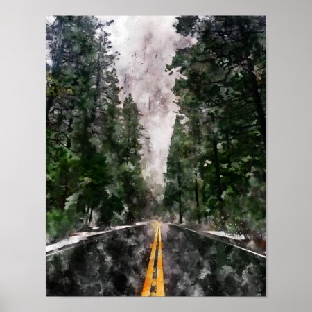 Watercolor Abstract Landscape Poster