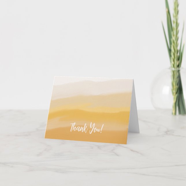 Watercolor Abstract Letterpress Thank You Card (Front)