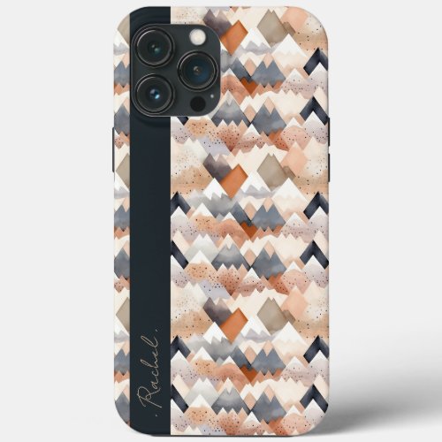 Watercolor Abstract Mountain Art Monogram  iPhone 13 Pro Max Case