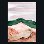 Watercolor abstract mountain landscape. Modern art Poster<br><div class="desc">Watercolor abstract landscape. Mountains painting illustrations. Nature minimalist poster for interior wall art designs. Marine background.</div>