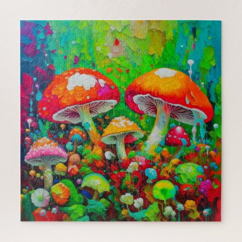 Watercolor Abstract Mushrooms  Jigsaw Puzzle