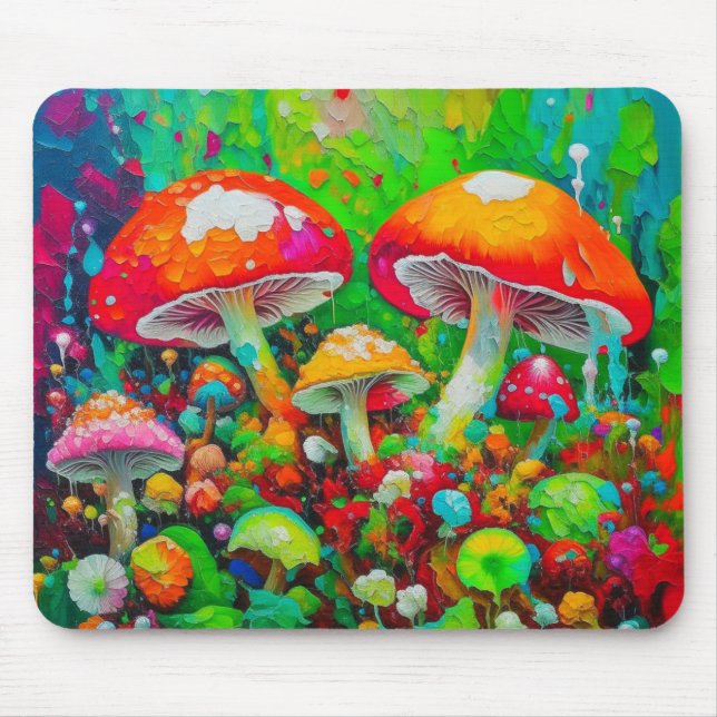 Watercolor Abstract Mushrooms  Mouse Pad (Front)
