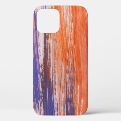 Watercolor Abstract Orange Blue Blend iPhone 12 Case