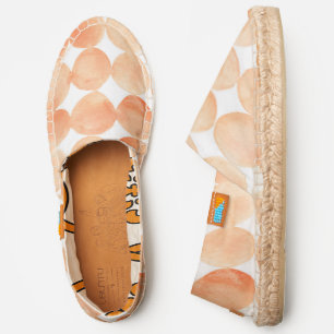 Watercolor Abstract Orange Circles Espadrilles