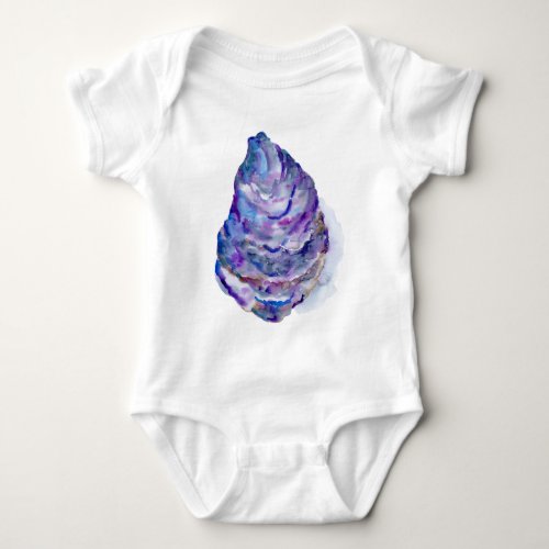 Watercolor abstract Oyster Shell Baby Bodysuit