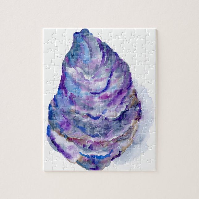 Watercolor abstract Oyster Shell Jigsaw Puzzle (Vertical)