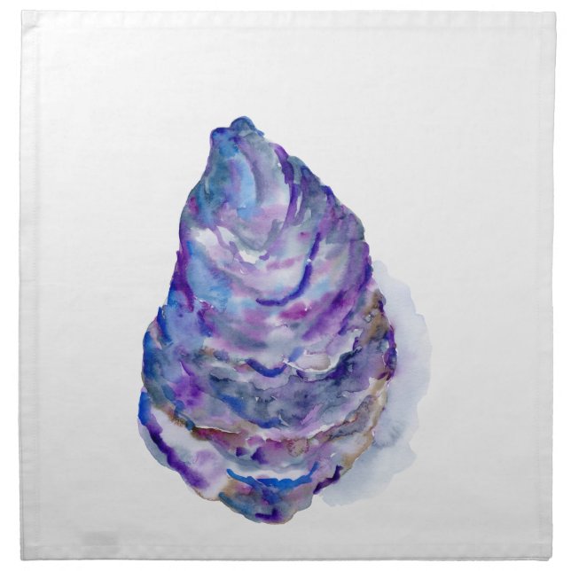 Watercolor abstract Oyster Shell Napkin (Front)