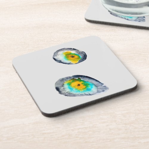 watercolor abstract oyster shells beverage coaster