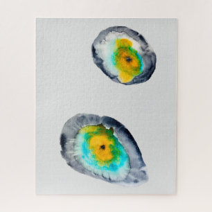 watercolor abstract oyster shells jigsaw puzzle