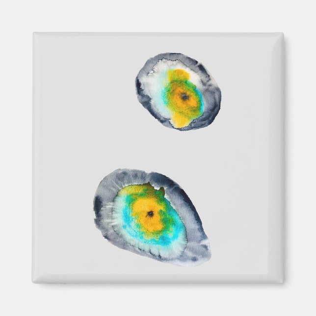 watercolor abstract oyster shells magnet (Front)