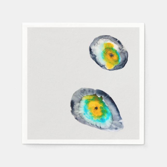 watercolor abstract oyster shells napkins (Front)