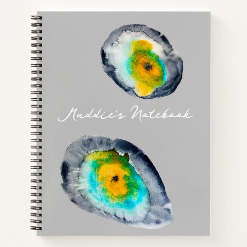 watercolor abstract oyster shells notebook