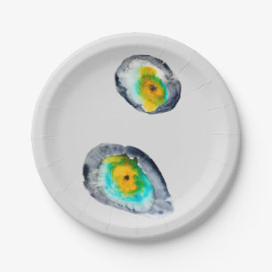 watercolor abstract oyster shells paper plates