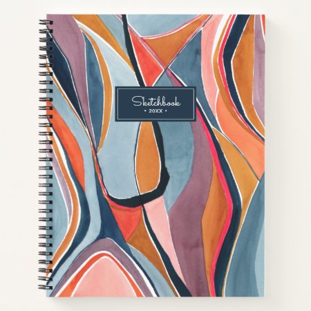 Watercolor Abstract Painting Doodle Sketchbook Notebook