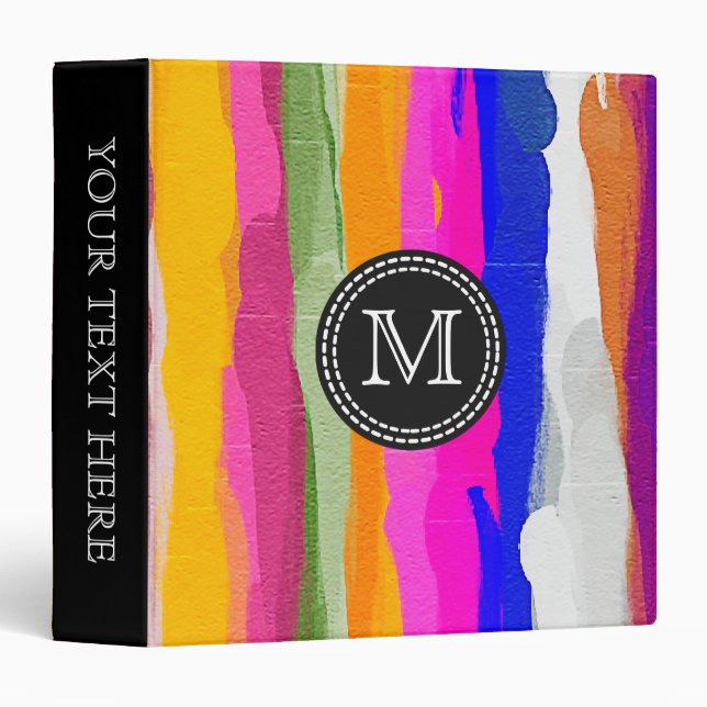 Watercolor Abstract Pattern #2 3 Ring Binder (Front/Spine)