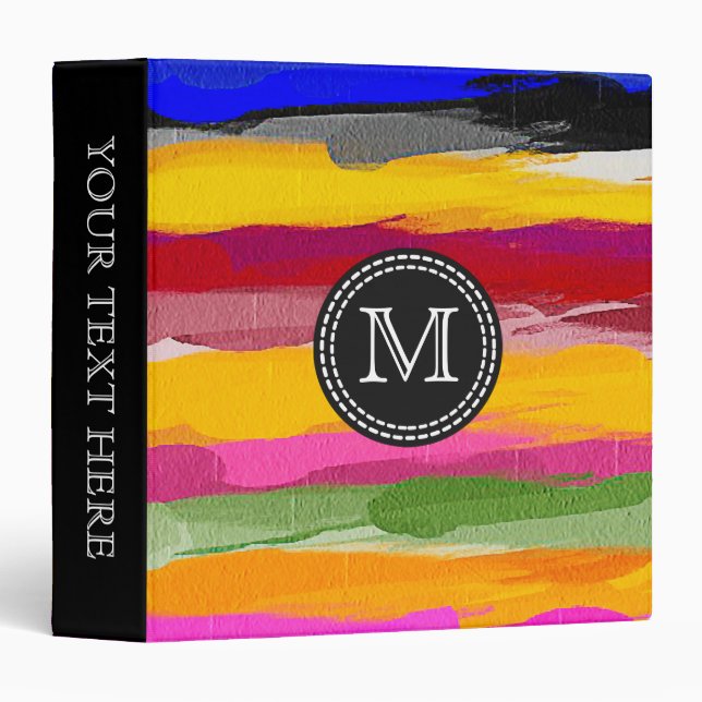 Watercolor Abstract Pattern #3 3 Ring Binder (Front/Spine)