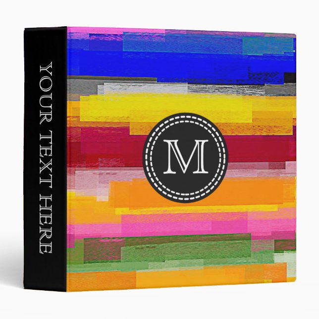 Watercolor Abstract Pattern #5 3 Ring Binder (Front/Spine)