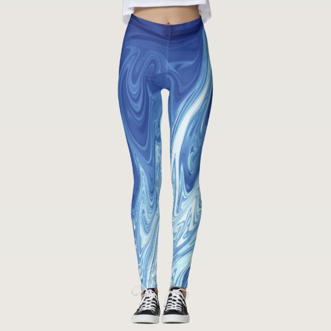 Watercolor abstract pattern leggings (Front)