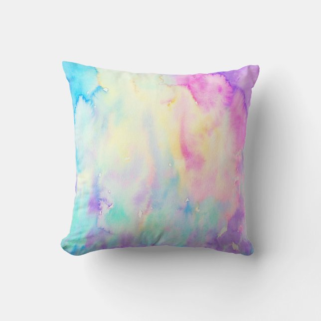 Watercolor Abstract Pattern Pillow (Front)