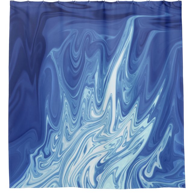Watercolor abstract pattern shower curtain (Front)