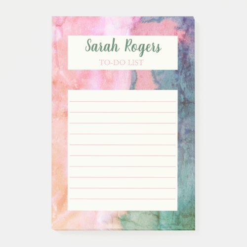 Watercolor Abstract Pink Grocery Shop To_do List Post_it Notes