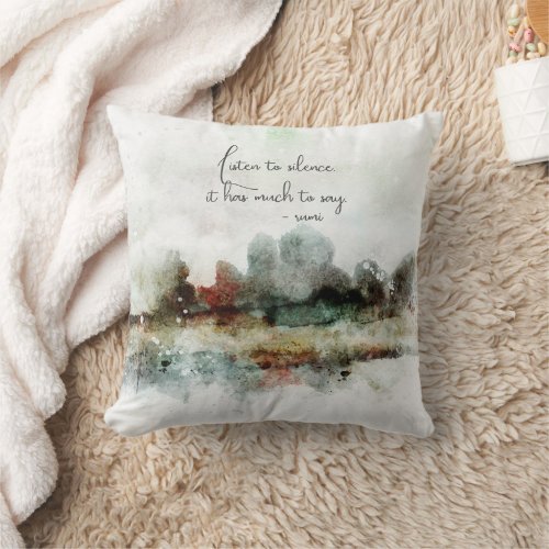 Watercolor Abstract Rumi Quote Gift Throw Pillow