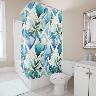 Watercolor Abstract Rustic Bohemian Shower curtain