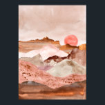 Watercolor abstract sands desert landscape Modern Poster<br><div class="desc">Watercolor abstract sands desert landscape. Hand-painted illustrations. Nature minimalist poster for interior wall art designs. Sunset or sunrise background.</div>