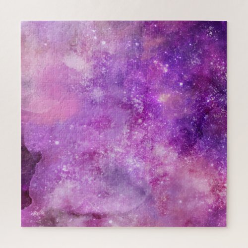 Watercolor Abstract Space and Star Background Jigsaw Puzzle
