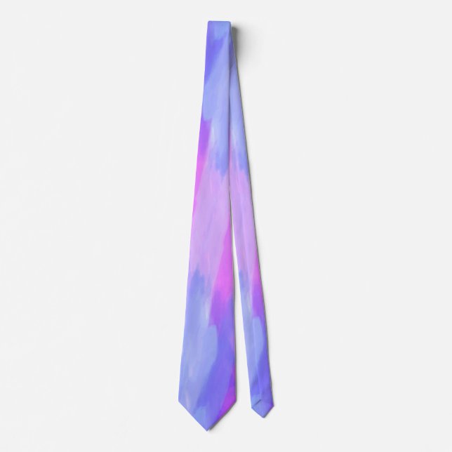 Watercolor Abstract Texture in Pastel Colors Neck Tie (Front)
