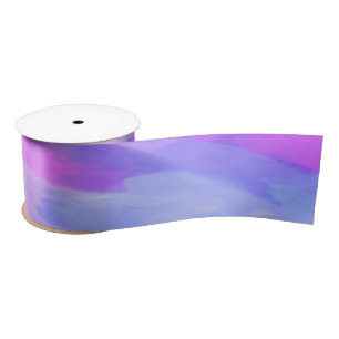 Watercolor Abstract Texture in Pastel Colors Satin Ribbon