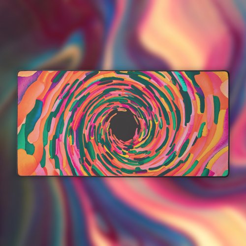 Watercolor Abstract Vibrant Hues Desk Mat